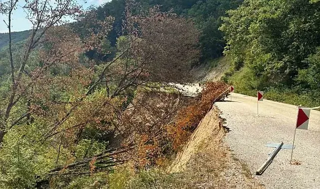 Bolu'da heyelan nedeniyle Taşkesti-Abant yolu 1 aydır kapalı