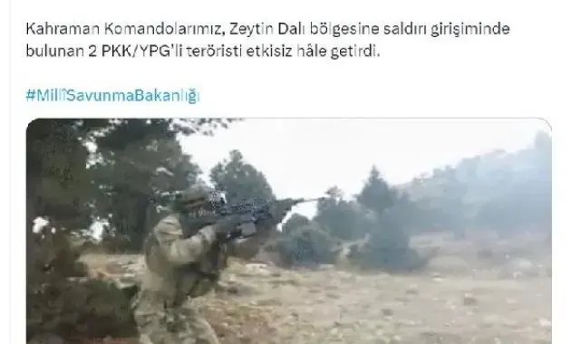 MSB: 2 terörist etkisiz hale getirildi