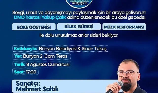 Bünyan'da hasta çocuk için dayanışma gecesi düzenlenecek