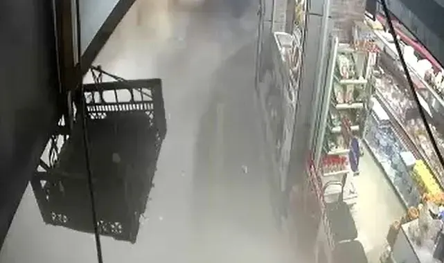 Bahçelievler'de binanın çökmesi sırasında yaşanan panik anları kamerada