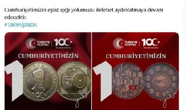 Bakan Şimşek'ten Cumhuriyet'in 100'üncü yılına hatıra para paylaşımı