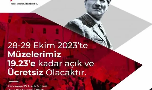 Gaziantep'te Cumhuriyet Bayramı'nda toplu taşıma ve müzeler ücretsiz
