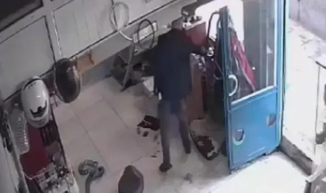 Kasadan para çalarken, iş yeri sahibinin başına tepsi ile vurduğu şüpheli, bu kez telefon çaldı
