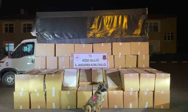 Şüphe üzerine durdurulan kamyonette 2 Milyon TL değerinde kaçak makaron ele geçirildi