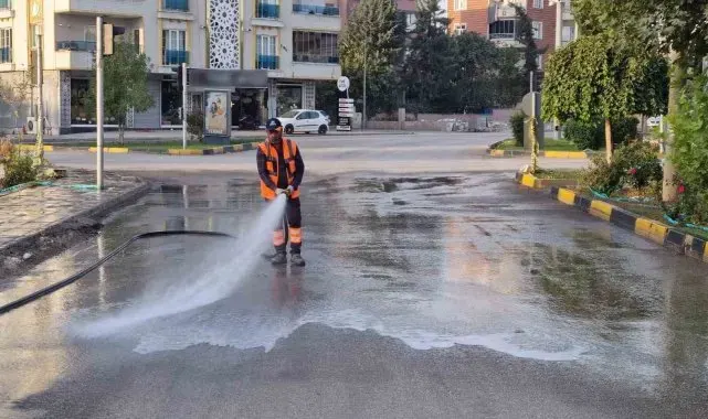 Şehir genelinde temizlik çalışması devam ediyor