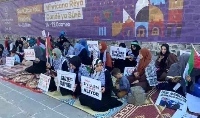 Diyarbakır'da kadınlar, Filistin için dua edip 3 günlük oturma eylemine başladı