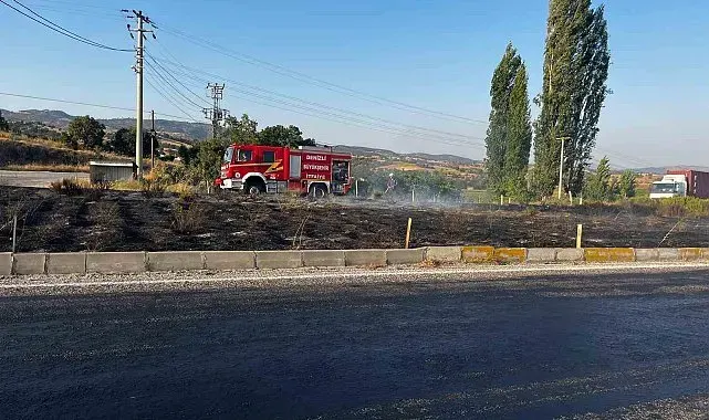 Refüjde çıkan yangın kısa sürede söndürüldü