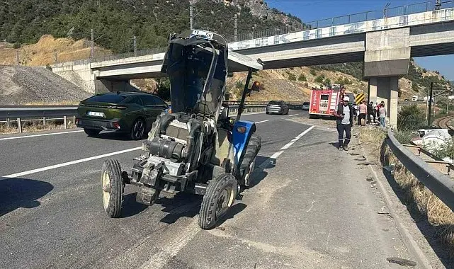 LPG tırı ile traktör çarpıştı: 1'i ağır 2 yaralı