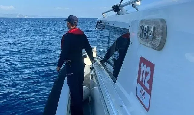 Lastik botta sürükleniyordu, sahil güvenlik kurtardı