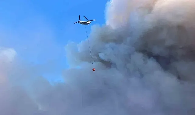 Çine orman yangınına 4 helikopter 2 uçak havadan müdahale ediyor