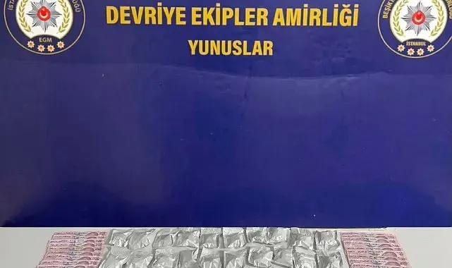 Beşiktaş'ta şüphe üzerine durdurulan araçta çamaşır makinesine gizlenmiş 37 paket esrar ele geçirildi