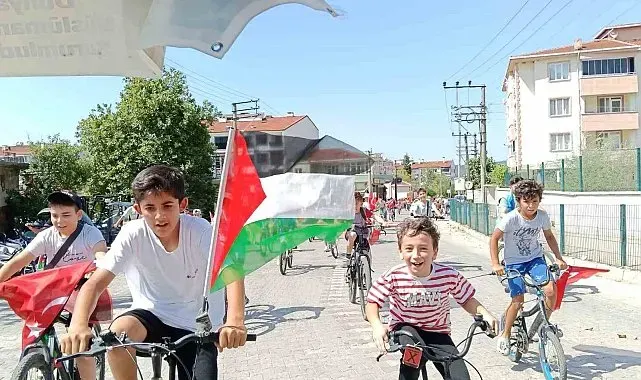 Yenice'de 'Genç Pedallar Özgür Gazze İçin' bisiklet turu düzenlendi