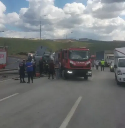 Kocaeli Dilovası'nda Beton Mikseri Devrildi: 1 Yaralı