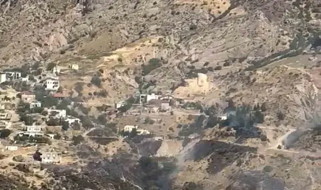 Eski Kahta Kalesi yanında çıkan yangın kontrol altına alındı