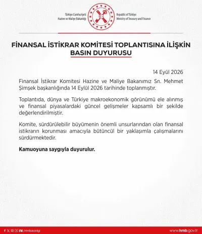 Finansal İstikrar Komitesi Toplandı: Mehmet Şimşek Başkanlığında Kritik Görüşme