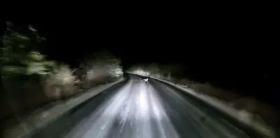 Edirne’de Gece Yolculuğu Yapan Sürücünün Farlarına Yakalanan Tilkinin Kaçış Anı Kamerada