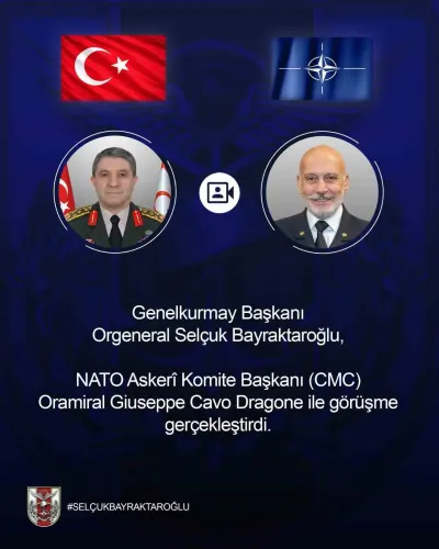 Genelkurmay Başkanı Orgeneral Selçuk Bayraktaroğlu NATO Askeri Komite Başkanı Dragone ile Görüştü