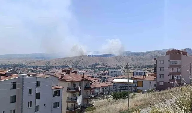 Afyonkarahisar'da otluk alanda çıkan yangına havadan ve karadan müdahale sürüyor