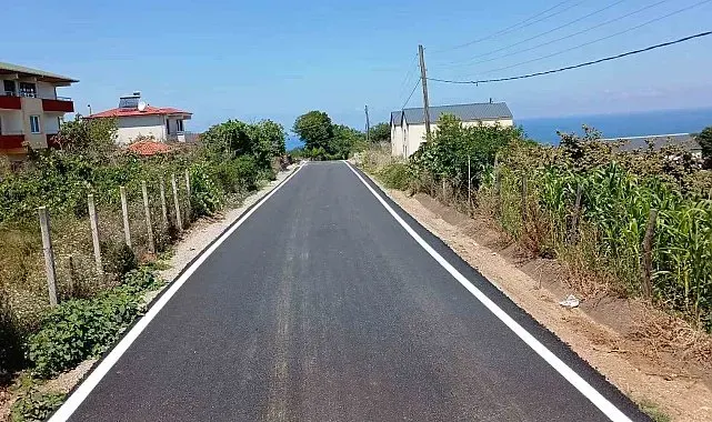 Akçakoca'da 7,5 kilometrelik grup yolunda çizgi çalışması tamamlandı