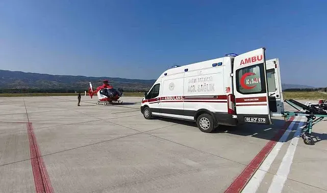 Tokat'ta kafa travması geçiren çocuk, helikopter ambulansla Ankara'ya sevk edildi