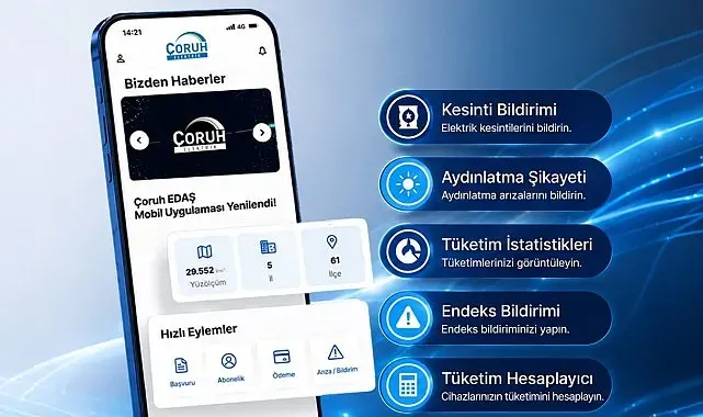 Çoruh EDAŞ mobil uygulamasını yeniledi