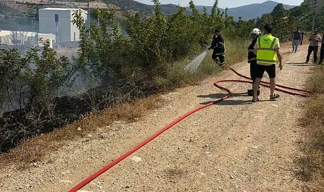 Bilecik'te YHT hattı yakınında çıkan otluk yangını anında söndürüldü