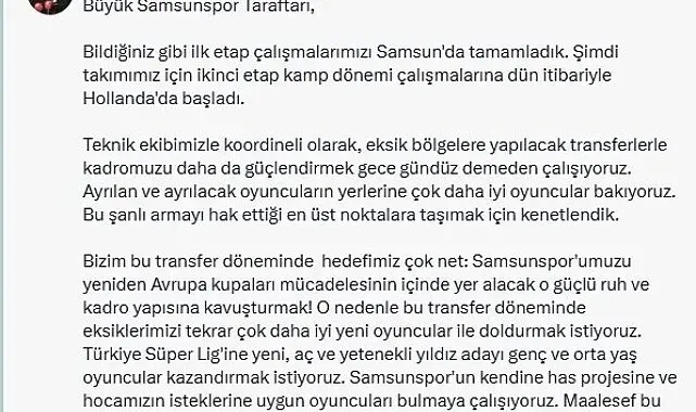Yüksel Yıldırım: "Ayrılan oyuncuların yerine çok daha iyilerine bakıyoruz"