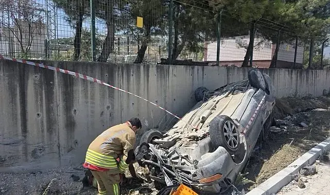 Antakya'da takla atan aracın sürücüsü yaralandı