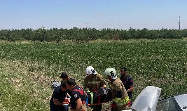 Kırıkhan'da tarlaya uçan otomobilin sürücüsü yaralandı