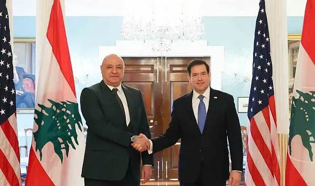Lübnan Cumhurbaşkanı Aoun, ABD Dışişleri Bakanı Rubio ile bir araya geldi