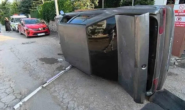 Elazığ'da otomobil yan yattı: 1 yaralı
