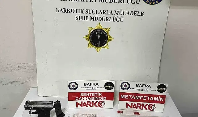 Bafra'da uyuşturucu operasyonu: Uyuşturucu ve ruhsatsız tabanca ele geçirildi