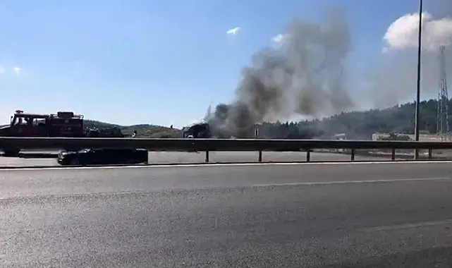 Bursa'da seyir halindeki tır alev topuna döndü