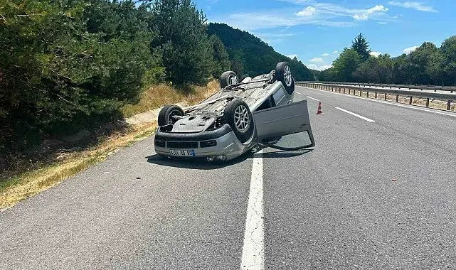 Kontrolden çıkan otomobil takla attı: 3 yaralı
