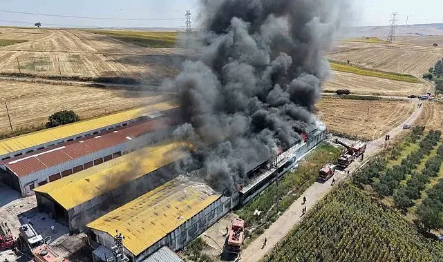 Bandırma'da geri dönüşüm deposunda yangın