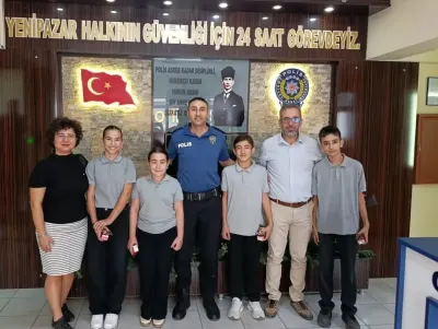 Yenipazar'da Öğrencilerden İlköğretim Haftası Kapsamında Emniyete Anlamlı Ziyaret