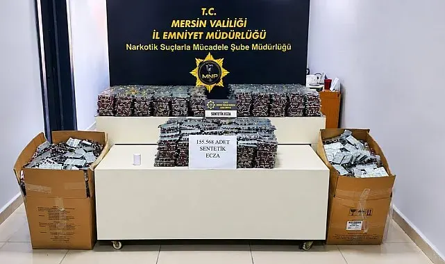Mersin'de 155 bin 568 adet uyuşturucu hap ele geçirildi, 2 kişi tutuklandı