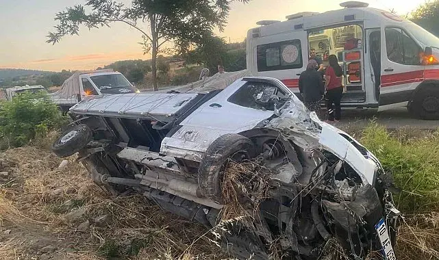 Bigadiç'te kamyonet şarampole uçtu: 1 yaralı