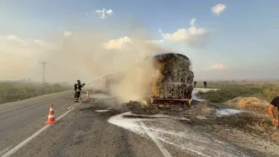 Osmaniye’de Anız Yangını Saman Yüklü Tıra Sıçradı: Sürücü Facianın Eşiğinden Döndü