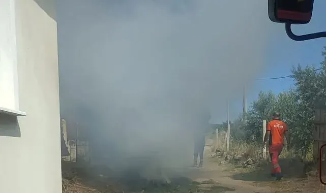 Anız ateşi felakete dönüşmeden söndürüldü