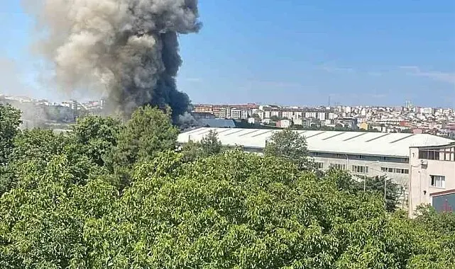 Arnavutköy'de sünger fabrikasında yangın