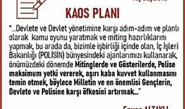 Güvenlik kaynakları: "Örgütün darbenin başarısız olma ihtimaline karşı 'kontrollü darbe' iftirası ve alçaklığı 'B planı' olarak devreye sokuldu"