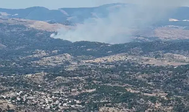 Kavaklıdere'deki yangın drone ile görüntülendi