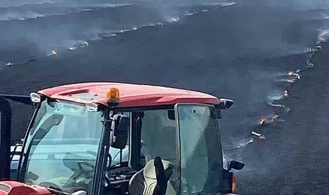 Konya'da tarla yangını: 500 dekar ekili alan kül oldu