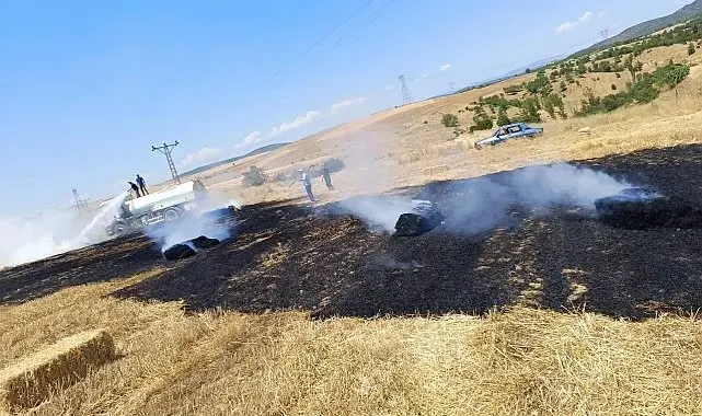 Sinop'ta balya makinesi arızası yangın çıkardı
