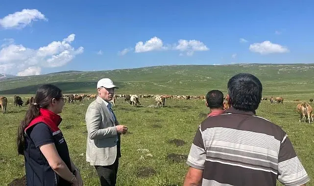 Tarım ve Orman Müdürü Enver Aydın, 2 bin 500 rakımlı Susuz Yaylası'nda üreticilerle buluştu