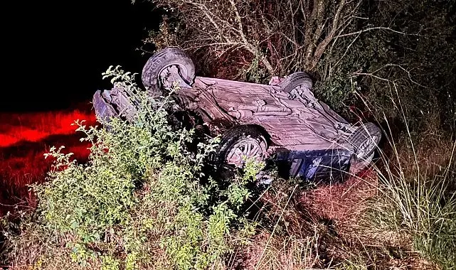 Tavşanlı'da otomobil takla attı: 1'i ağır 2 yaralı