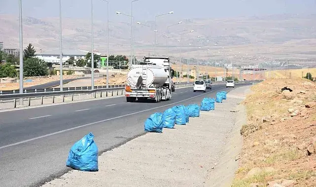 Siirt'te çevre yolunda kapsamlı temizlik mesaisi