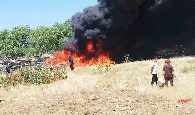 Eskişehir'de sigara izmaritinin neden olduğu yangını köylüler büyümeden söndürdü