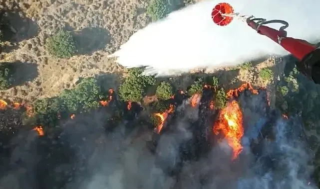 Menemen'deki yangına havadan 6 uçakla müdahale